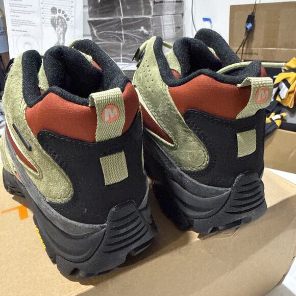 Merrell Mens Moab 3 Vista Mid Waterproof Suede Hiking Boot Mosstone - 7 Wide - Picture 8 of 9